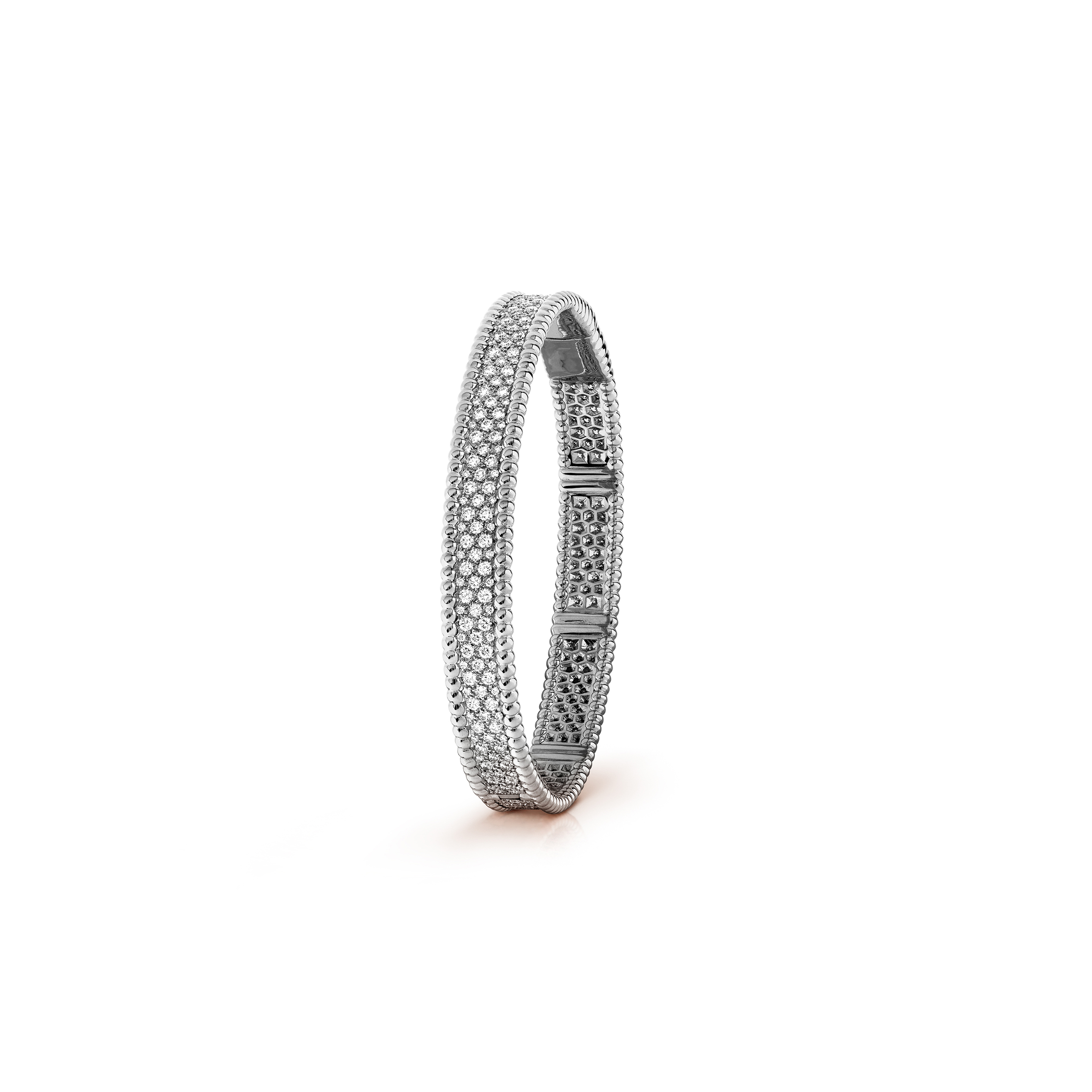 v*n cl*f arpels perlÉe Di*m*nds bracelet, 3 rows, small model - white gold, Di*m*nd  vcaro14800